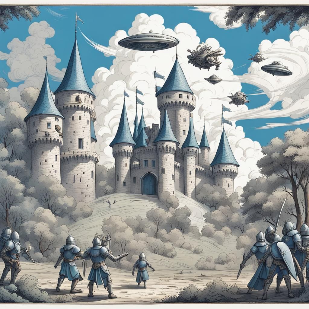 Medieval Knights Clash With Aliens Over Castle