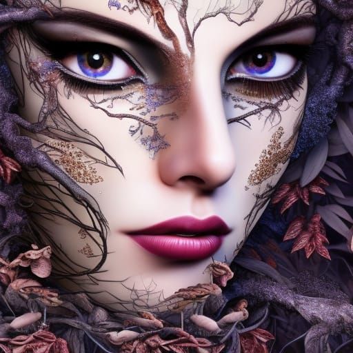 Beautiful Sorceress in Apocalyptic Forest Concept Art