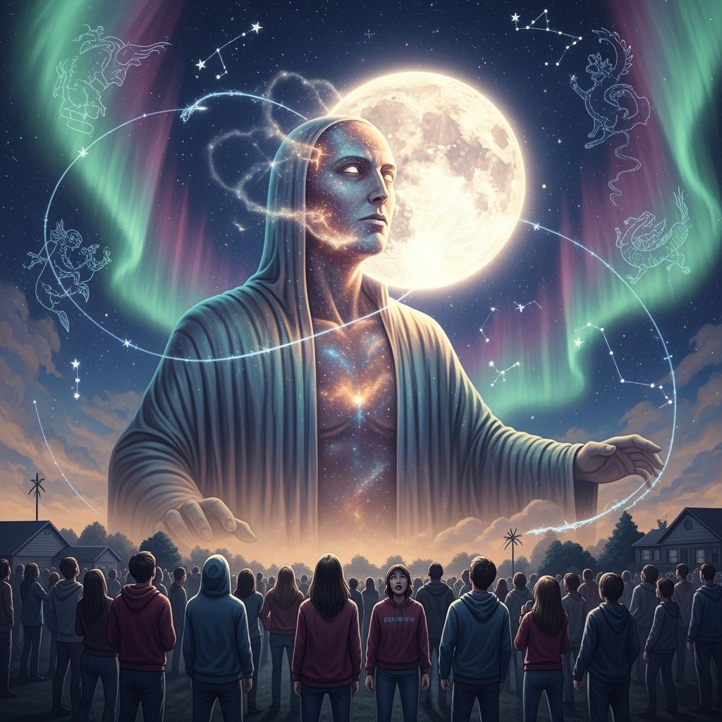 Celestial Titan Consumes Moon in Ethereal Digital Art