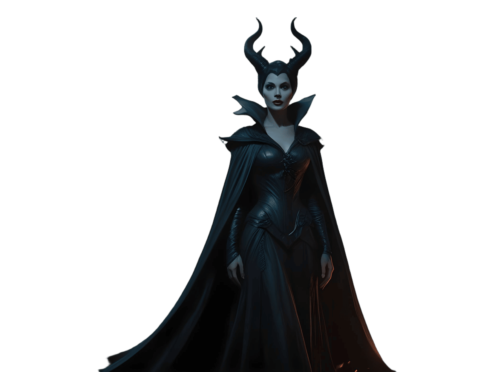 Maleficent in Forest with Intricate Clothing