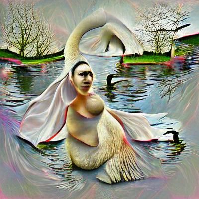 Elegant Swan Reflects on Calm Pond