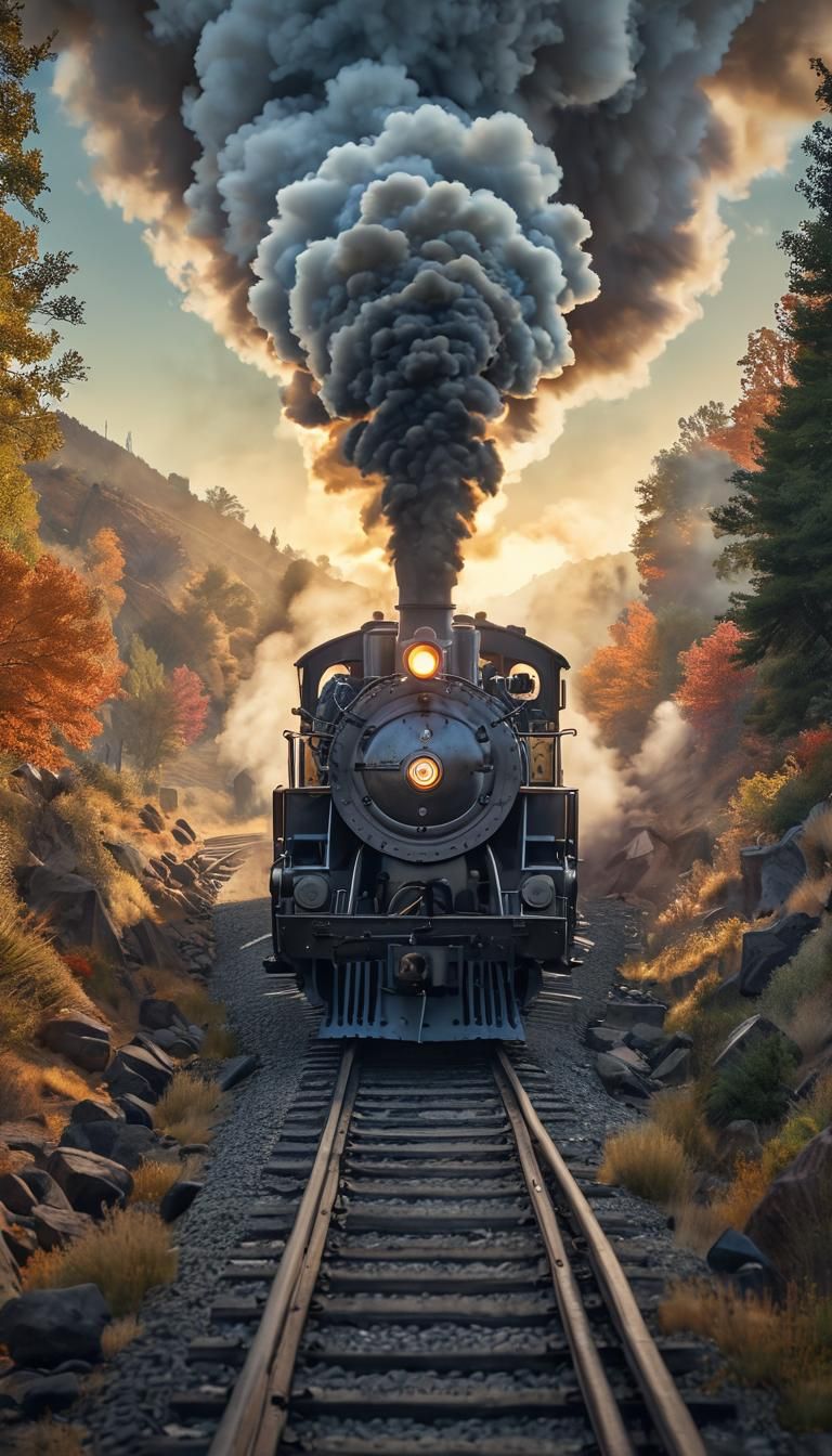 Steam Locomotive on the Transcontinental Railroad