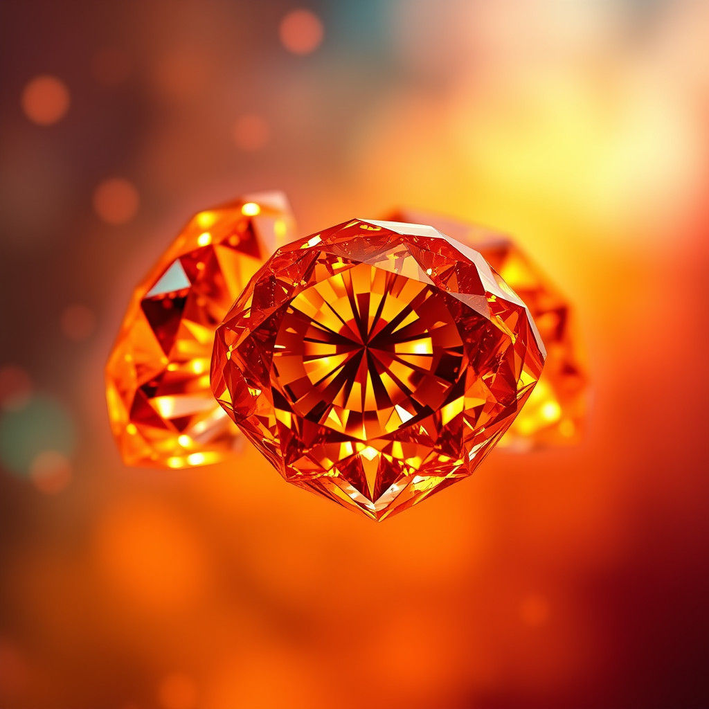 Glowing Fire Diamonds in Cinematic Hyperrealism
