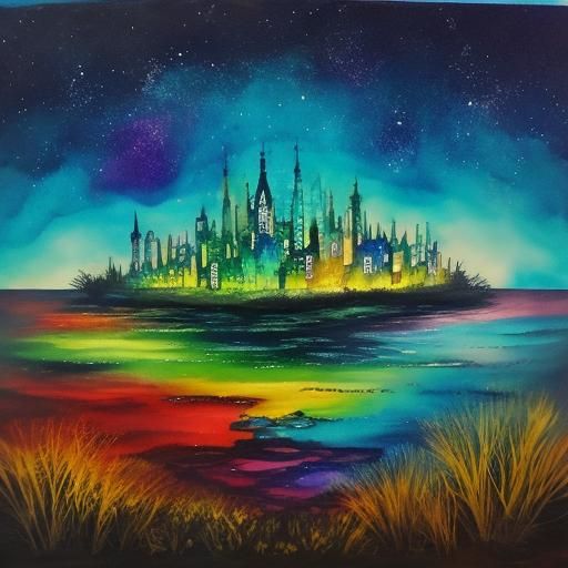 Abstract Alcohol Ink Journey Through Dreamscapes