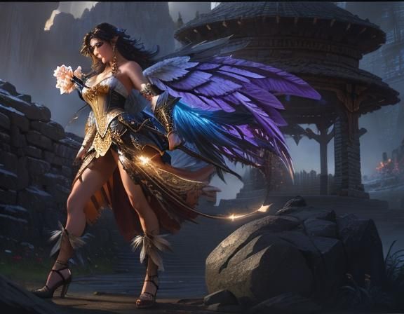 Fantasy Fairy in Golden Light: Digital Illustration