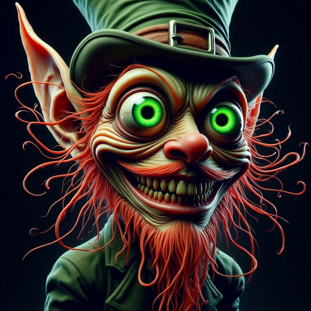Grotesque Leprechaun Elf in a Surreal Post-Apocalyptic Lands...
