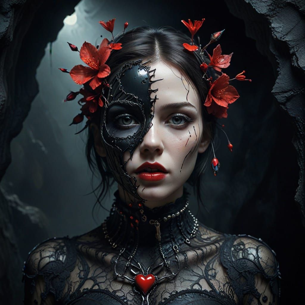 Surreal Portrait: Woman Unzipped Revealing Hummingbird