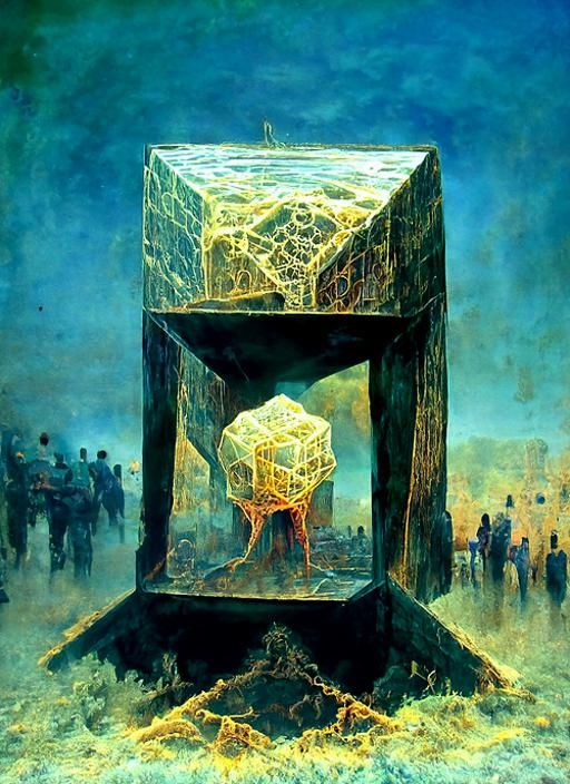 Surreal Hypercube Structure in Beksiński Style