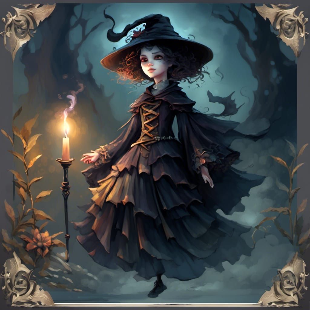 Magical Witch in Colorful Detailed Matte Painting