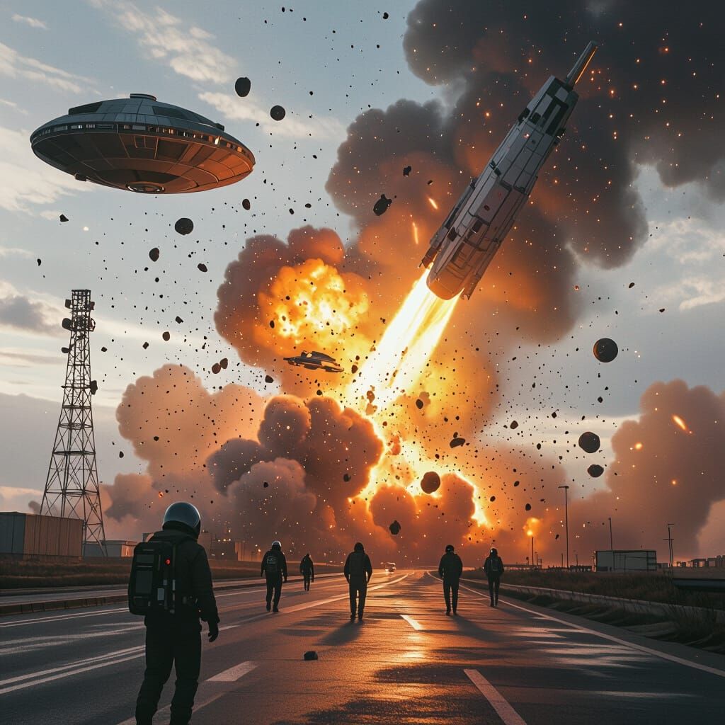 Burning Planet: Sci-Fi Battle Aftermath