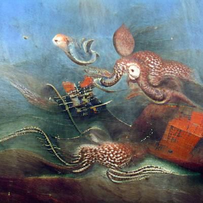 Octopus Attacks Ship in Underwater Battle