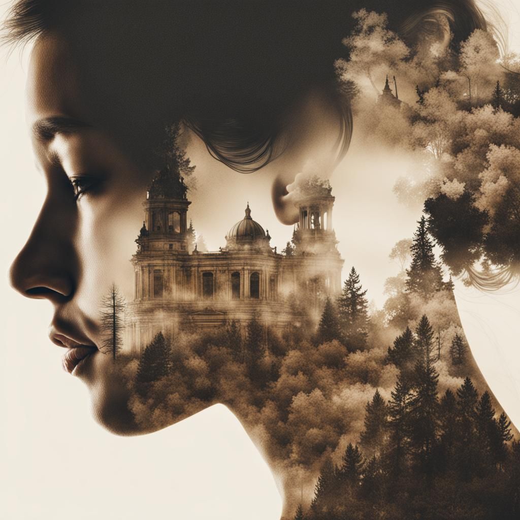 High Resolution Intricate Double Exposure Image