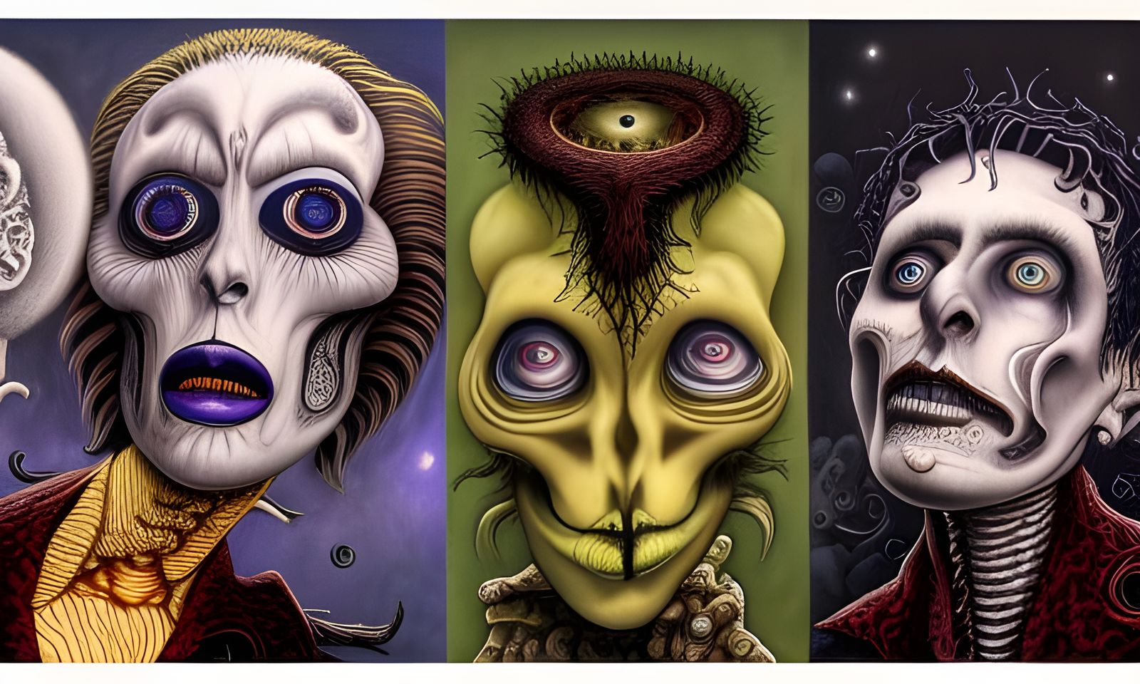 Three Stylized Men in Dark Fantasy Aesthetic