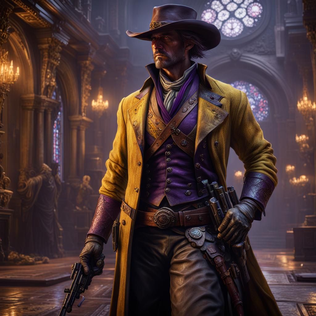 Gunslinger in Dark Fantasy Style, Detailed 8K Resolution