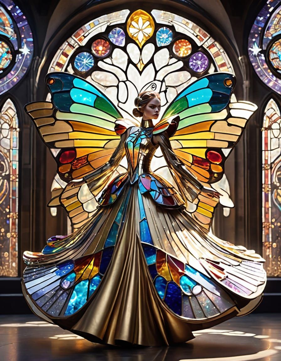 Glass Dresses in Art Nouveau Style