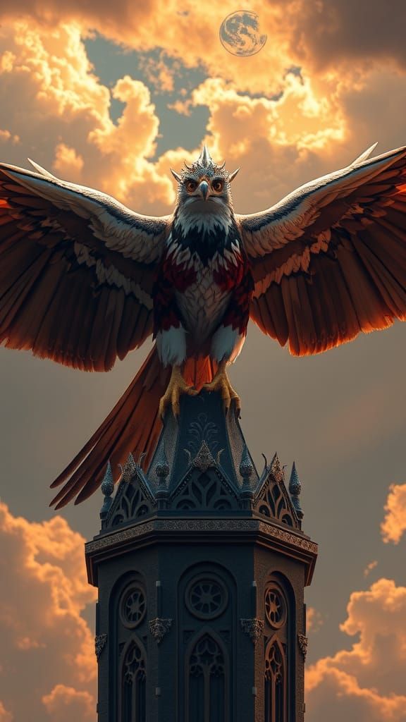 Regal Falcon King Surveys Aerial Kingdom