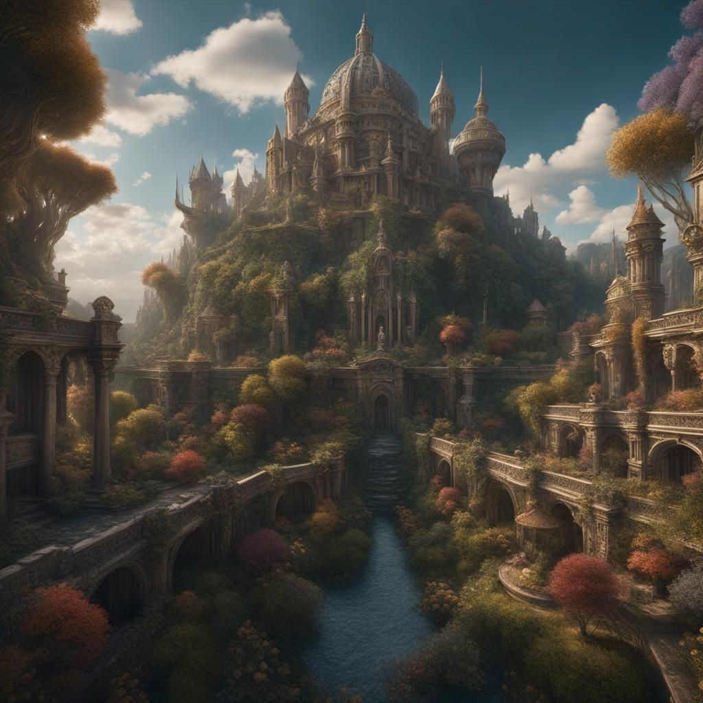 Magnificent Entangled Landscape in Detailed Matte Painting