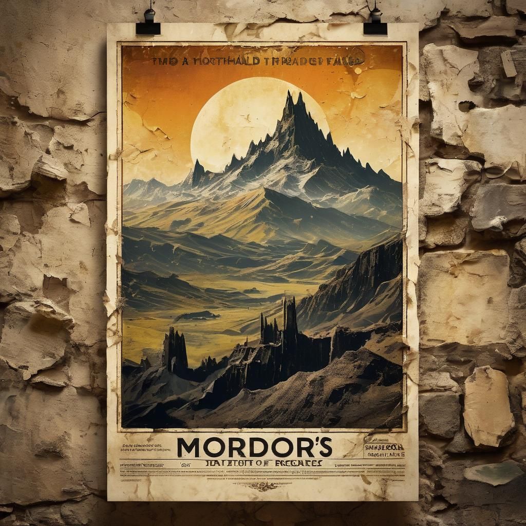 Vintage Travel Poster: Discover the Beauty of Mordor