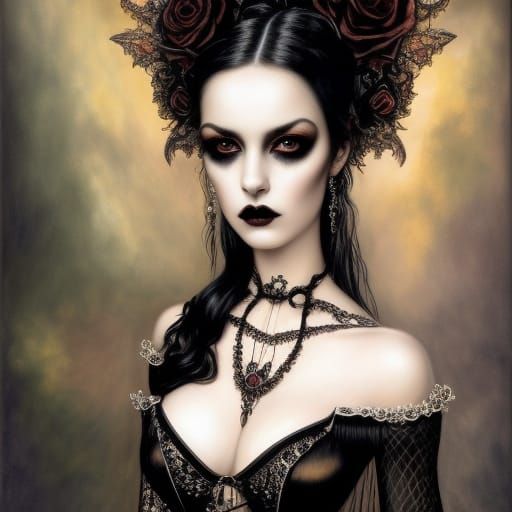 Gothic Beauty Portrait in Surreal Art Style