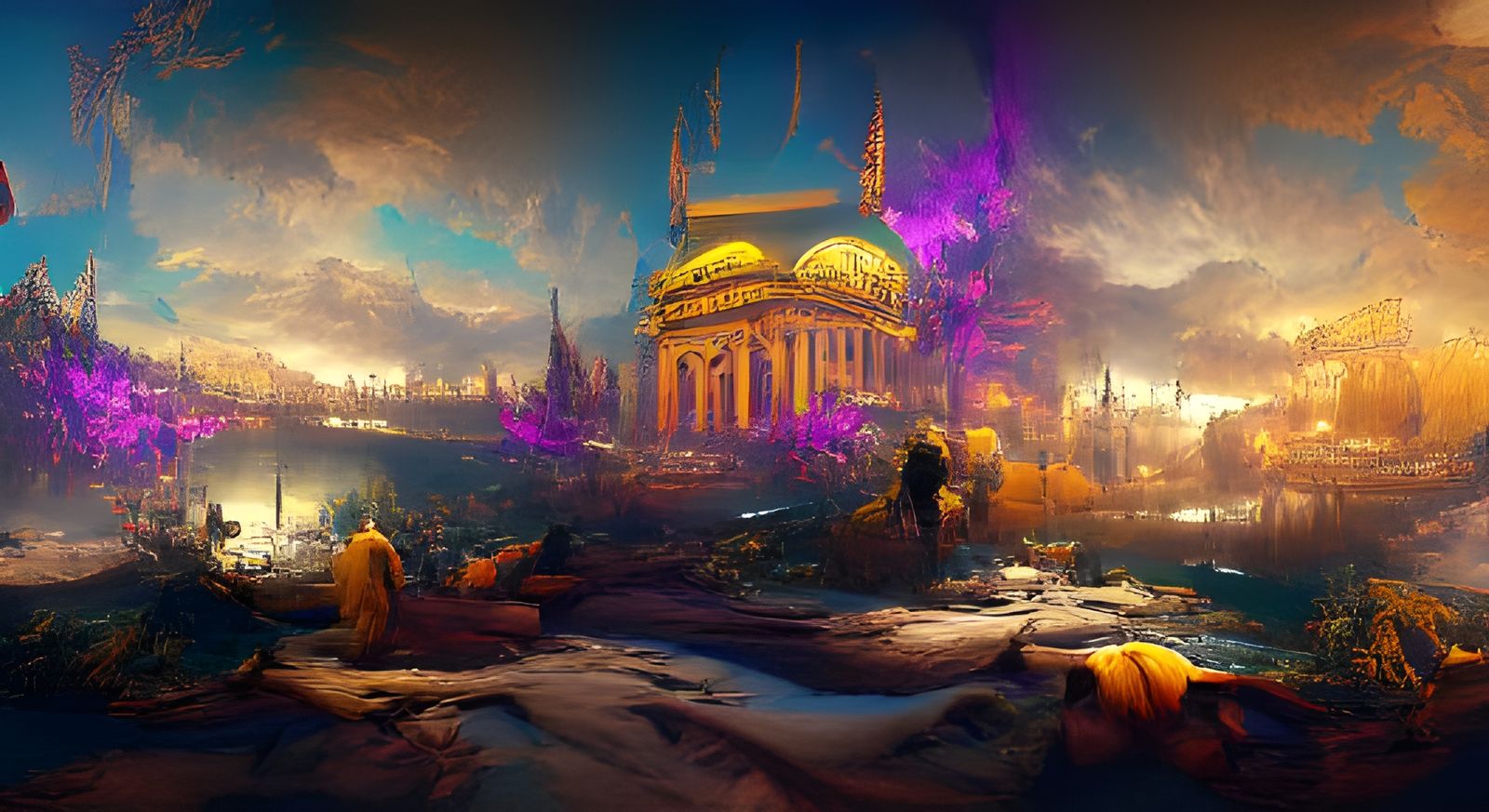 Apocalyptic New York Skyline in Dark Fantasy Style