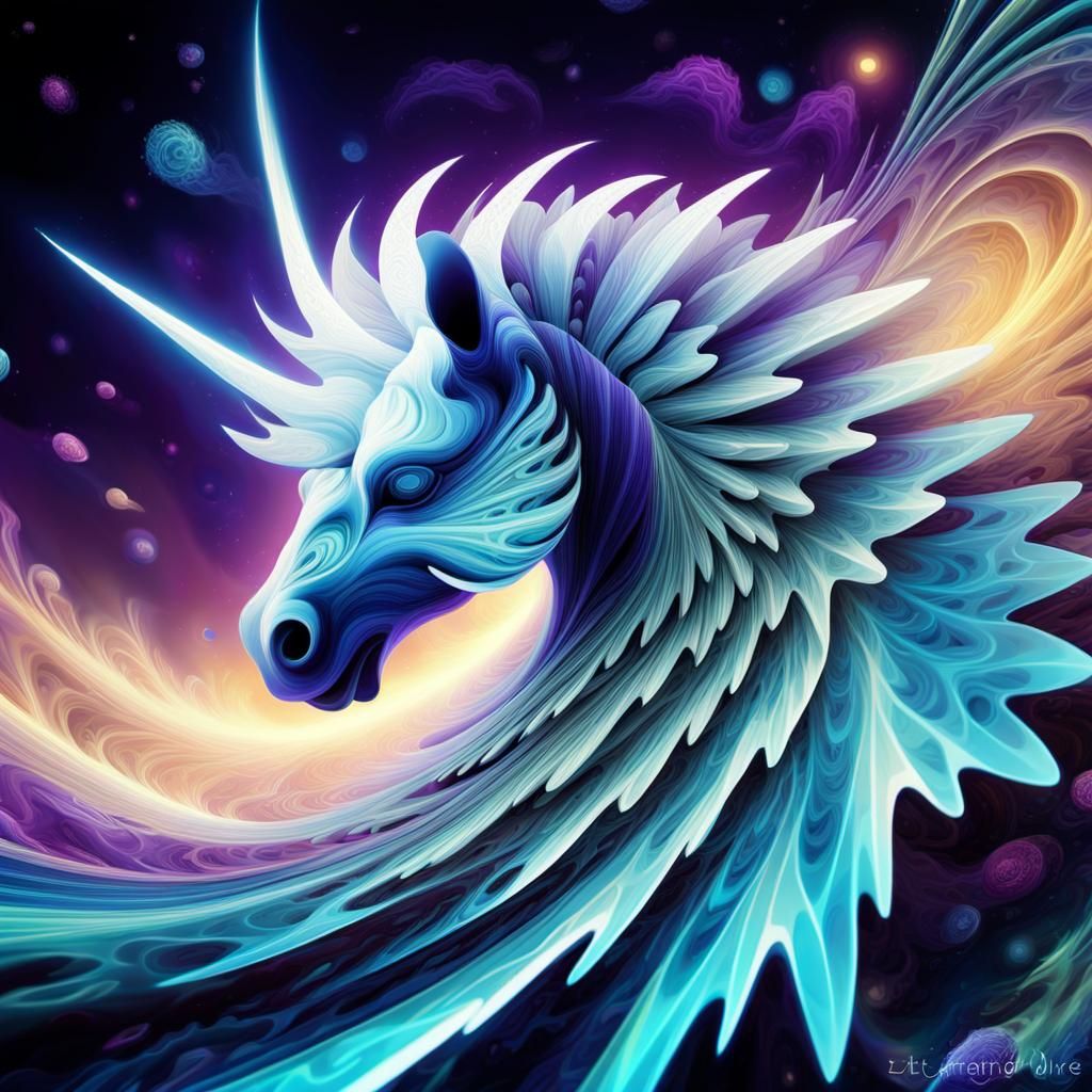 Mesmerizing Futuristic Fractal in Neon Hues