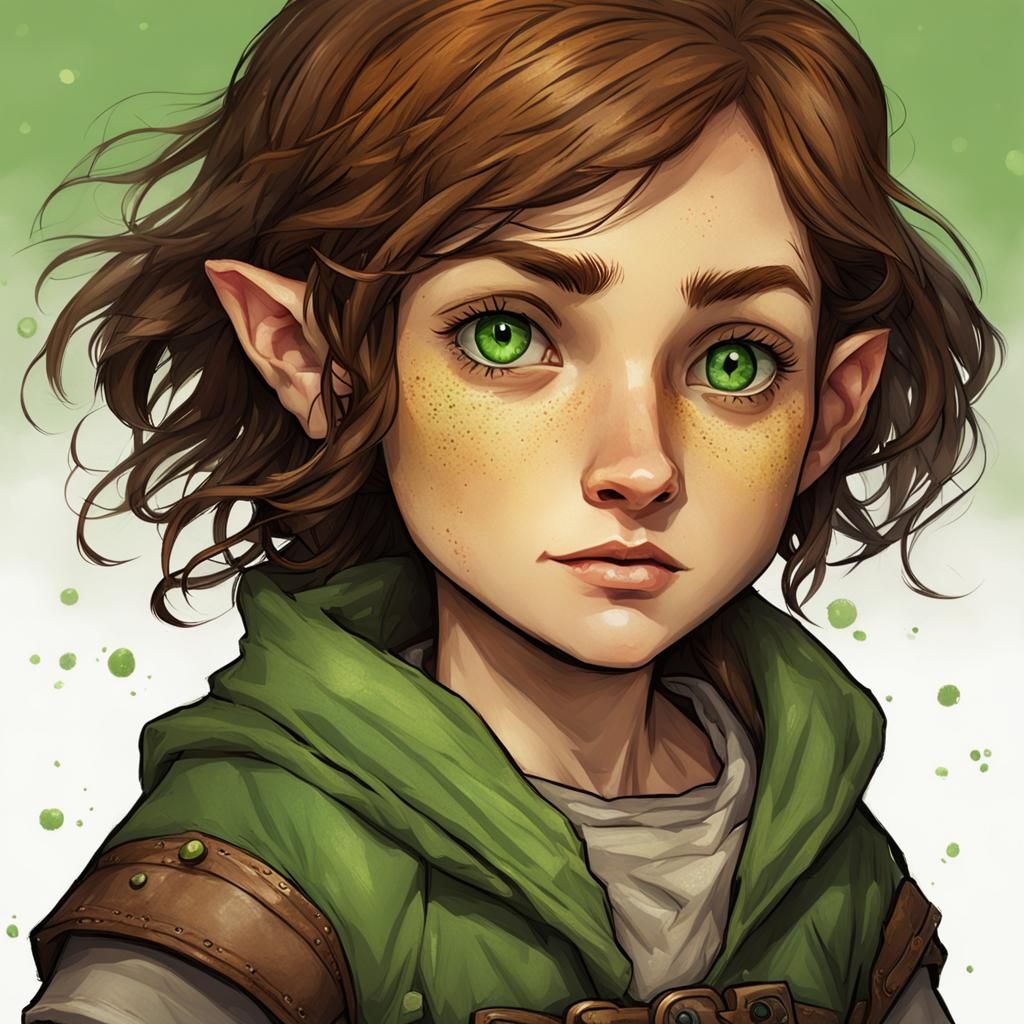 Female Halfling Criminal Portrait