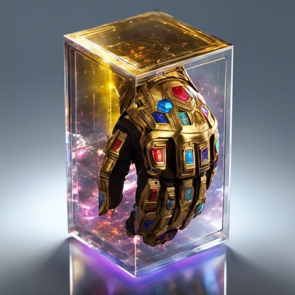 Infinity Gauntlet in Tesseract Cube: Hyperdetailed Cinematic...