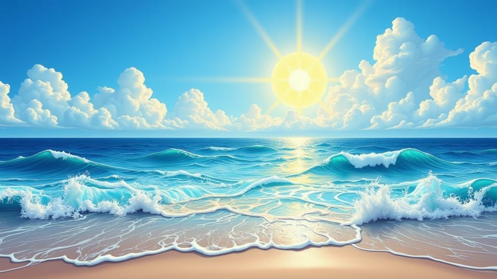 Endless Ocean in Warm Golden Light