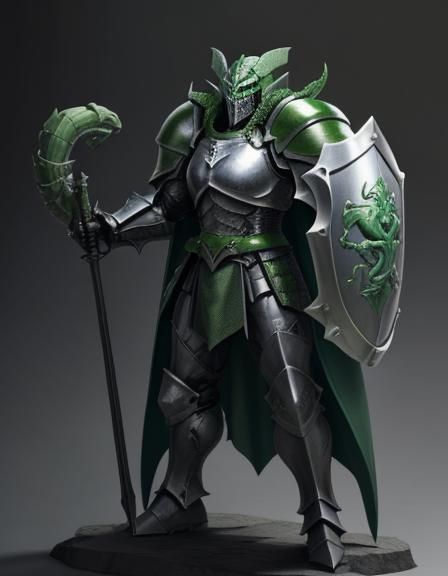 Evil Green Knight with Shield