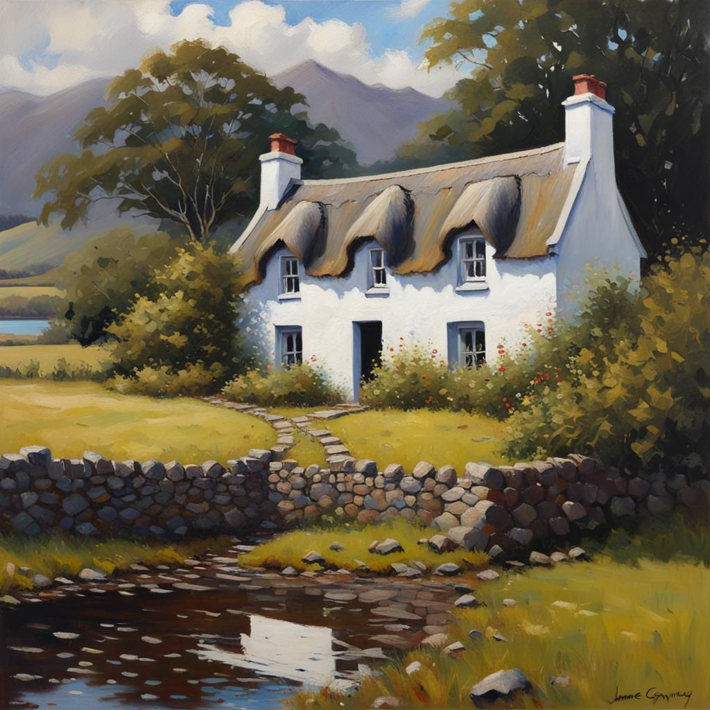Lochaven Cottage Oil Painting