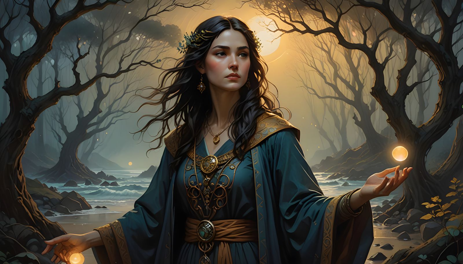 Enigmatic Empath Basks in Twilight's Golden Aura