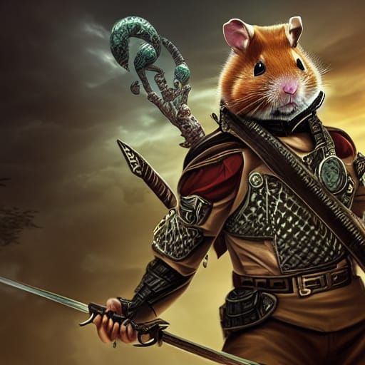 Hamster Ranger in Epic Comic Book Style