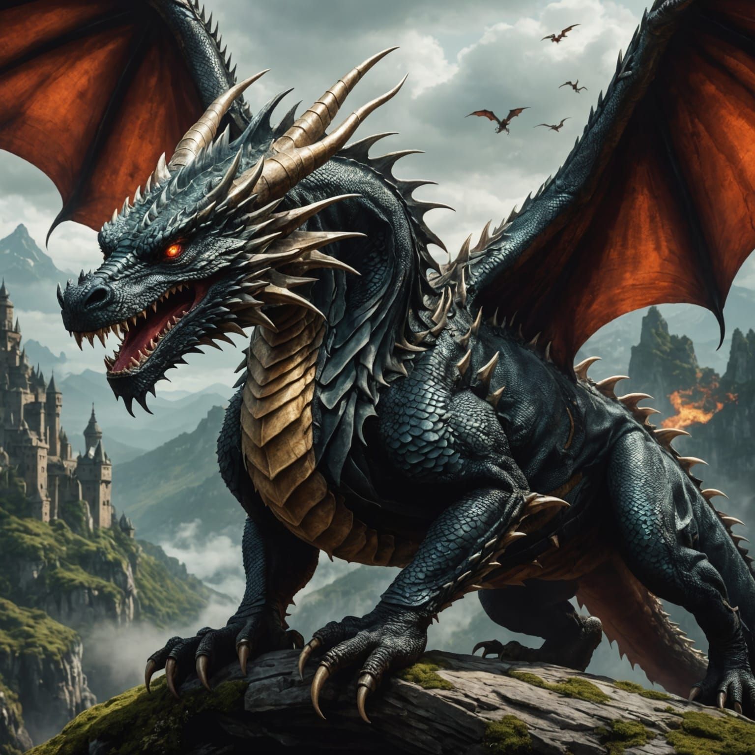 Majestic Dragon in Vivid Colors