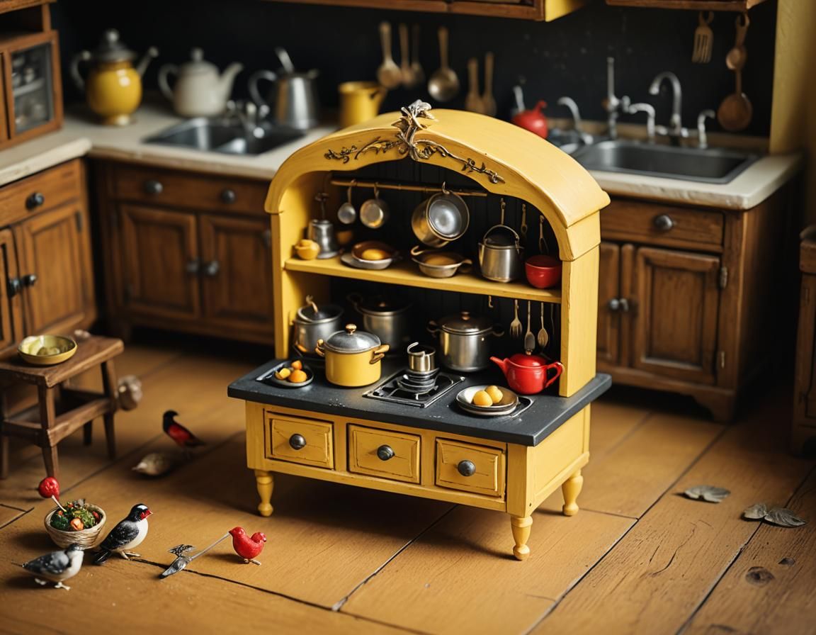 miniature vintage kitchen