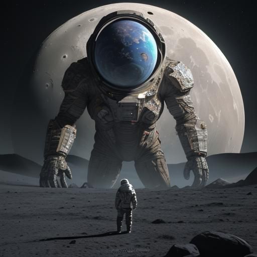 Giant Humanoid Whispers from the Moon in 3D
