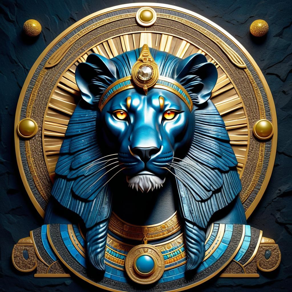 Goddess Sekhmet 3D Portrait in Indonesian Style