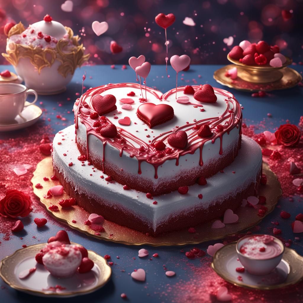 Sweet Heart Cake for Valentine's Day
