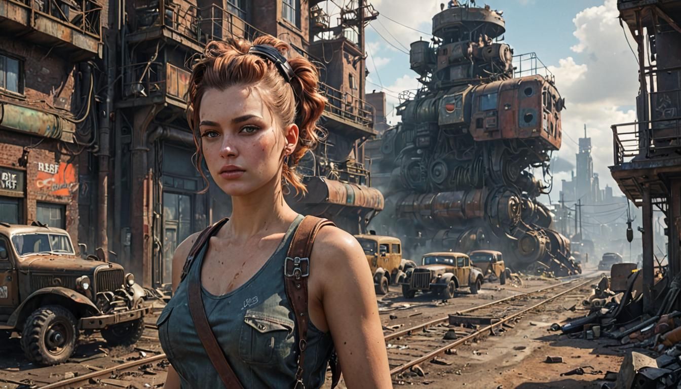 Post-Apocalyptic Dieselpunk World in ArtStation Style