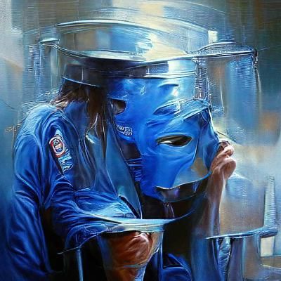 Melancholy Figure in Oil Painting Style