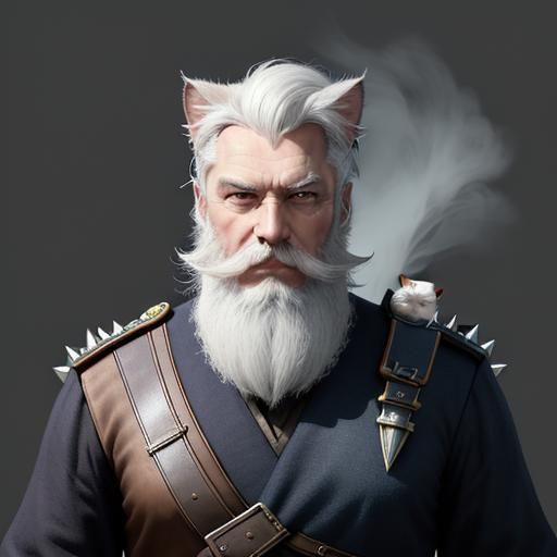 Sailor Grooming Cat, Vintage Photograph Style