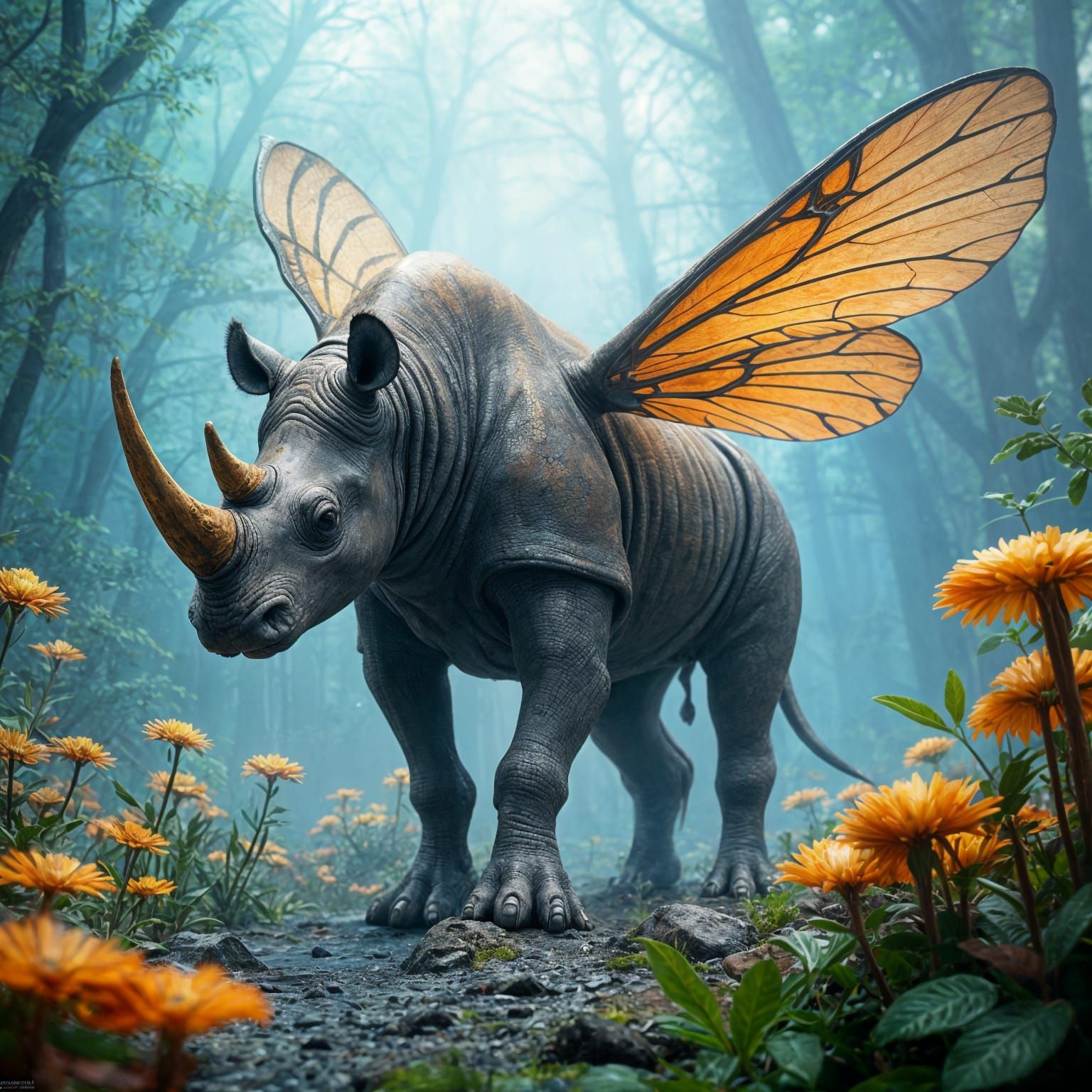 Rhino and Bee Hybrid Fantasy Concept Art