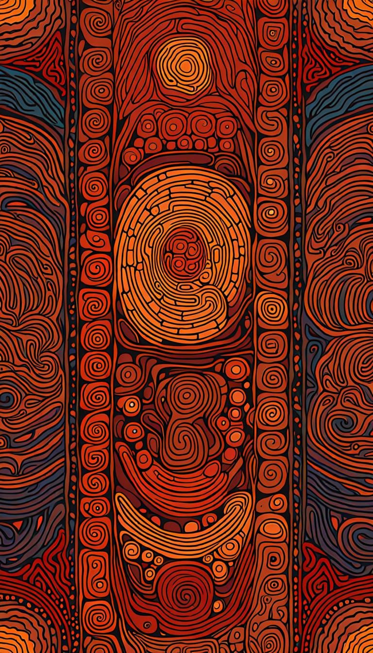 Wollomi Presented in Australian Aboriginal Art Style