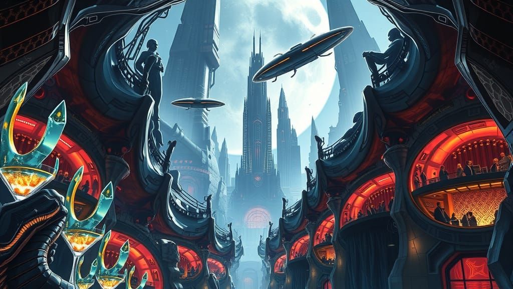 Ethereal Cityscape Unfolds on Moon Base