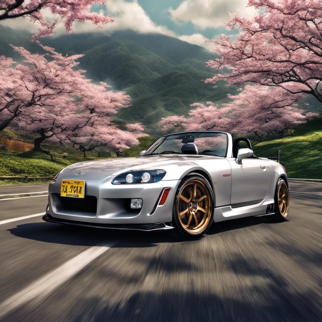 Honda S2000 on Mountain Road with Sakura