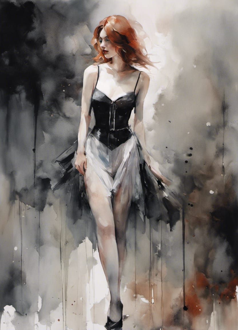 Demure Allure: Woman in Chiffon, Agnes Cecile Style