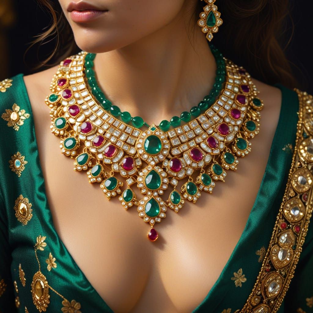 Ethereal Indian Kundan Necklace in Vibrant Gold