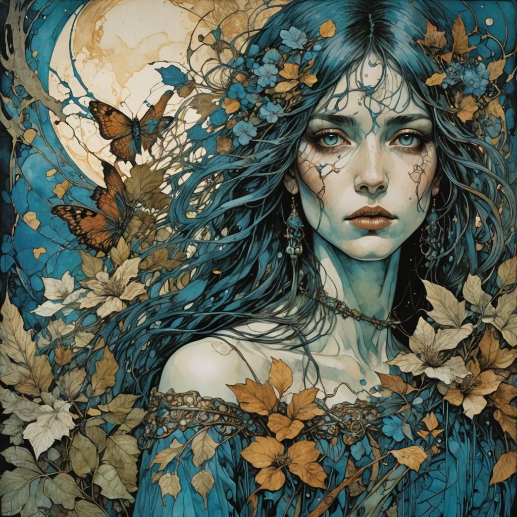 Expressive Abstract Beauty in Blues and Octane Colors