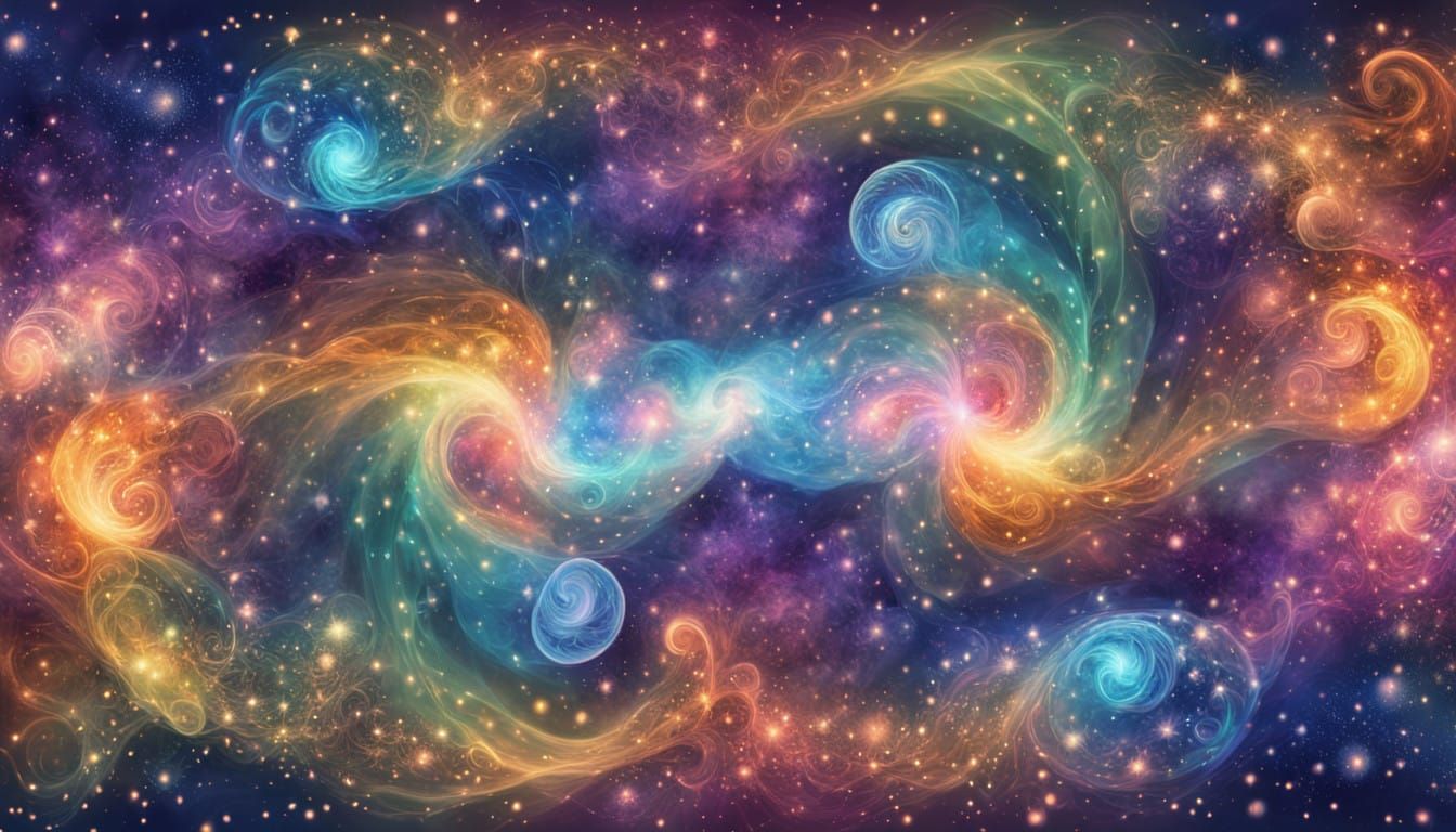 Celestial Garden Blooms with Whimsical Math and Vibrant Colo...