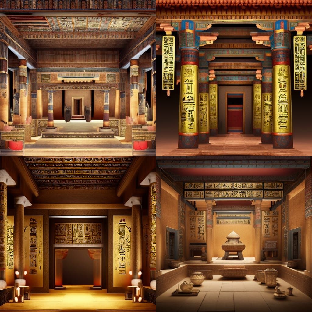 Egyptian House with Chinese Theme: Digital Matte Painting