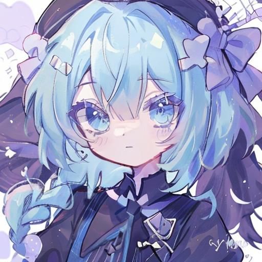 Cute Chibi Girl with Yellow Hair and Blue Eyes